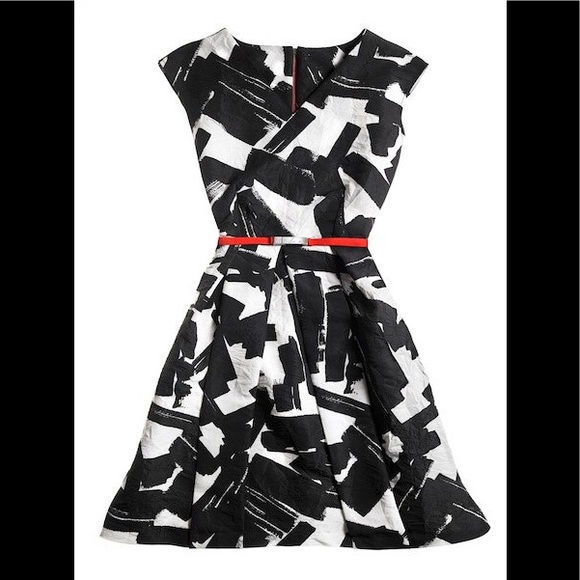 NWT DOO.RI Painterly Printed Pleated Dress 12 - Picture 6 of 7